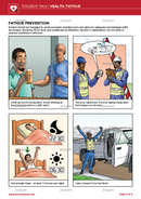 toolbox talk, health and wellbeing, dangers of fatigue, visual health and safety