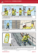 visual standard, toolbox talk, key message poster, safety poster, working at height, falls from height, mobile elevated work platforms (MEWP)