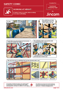 safety comic, working at height, safety illustration, safety cartoon