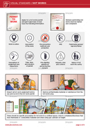 visual standard, hot works, welding safety, safety illustrations, safety cartoon