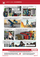 safety comic, housekeeping, safety illustration, storing hazardous materials safely, MSDS