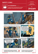 safety comic, housekeeping, safety illustration, storing hazardous materials safely, MSDS, safety cartoon