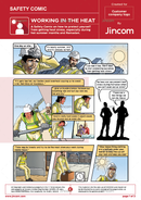 safety comic, working in the heat, heat exhaustion, safety cartoon