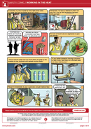 safety comic, working in the heat, heat exhaustion, safety cartoon