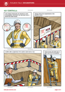 toolbox talk,  excavations, safety illustrations, safety cartoon