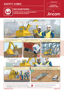 safety comic, excavations, safety illustrations