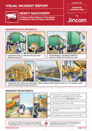 visual incident report, heavy machinery, mobile equipment, safety cartoon