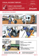 visual incident report, heavy machinery, mobile equipment, safety cartoon