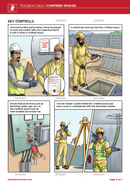 toolbox talk, confined spaces, safety illustration, safety cartoon