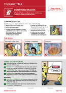 toolbox talk, confined spaces, safety illustration, safety cartoon