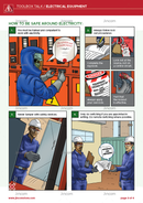 toolbox talk, safety illustration, electricity safety, electrical equipment